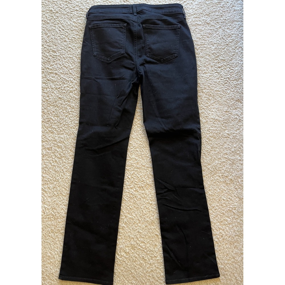 New NYDJ High Rise Straight Leg Lift Tuck Black Denim Jeans Women 6